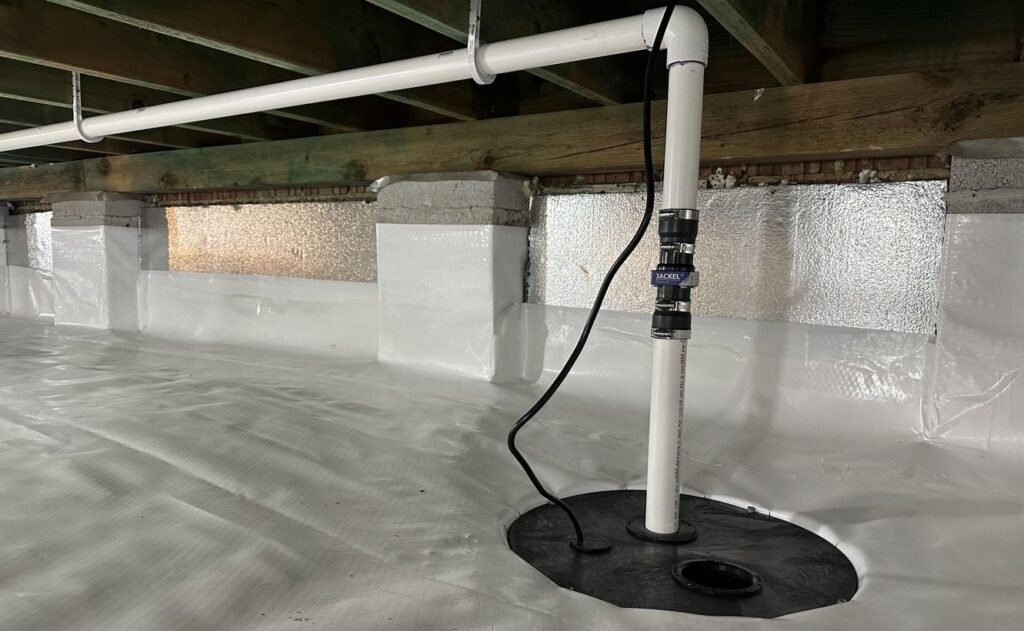 Crawl-Space-Sump-Pump-installation